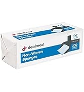 Dealmed Non-Woven Gauze Sponges - 200 Count, 4-Ply, 3x3 Inch All-Purpose Non-Sterile Gauze Pads, ...