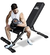 FLYBIRD Weight Bench, Adjustable Strength Training Bench for Full Body Workout with Fast Folding-...