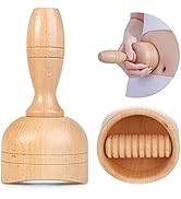 Handheld Wood Swedish Cup with Roller Wooden Therapy Massage Cups Lymphatic Drainage Massager Bod...