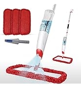 Sturdy Spray Mops for Floor Cleaning, Microfiber Spray Cleaning Mop Kit with 3 Reusable Washable ...