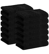 GREEN LIFESTYLE Black Bleach Proof Towels Bulk Sets 100% Cotton 16' X 28' Premium Spa Quality, Su...