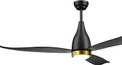 52 Inch Black and Gold Downrod Mount Ceiling Fan