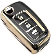 FEYOUN Key Fob Cover Compatible with Nissan Rogue Rogue Select Rogue Sport Flip 3 Buttons TPU Rem...