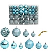 GOLINPEILO 100 pcs Christmas Ball Ornaments Set for Christmas Tree,Shatterproof Christmas Tree Ba...