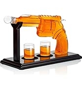 PARACITY Gun Whiskey Decanter Sets for Men, Whiskey Decanter Set with Glasses, Unique Whiskey Gif...