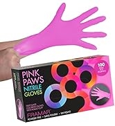 Framar Pink Gloves Disposable Latex Free – Pink Nitrile Gloves Small, Disposable Gloves Small, Ru...