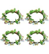 Cabilock 4pcs Easter Candle Rings Wreaths Easter Color Pip Candle Ring Farmhouse Candle Wreaths S...