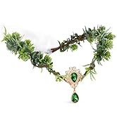 MOSTORY Green Fairy Flower Crown - Handmade Woodland Fairy Headpiece Forest Elf Wreath Elven Circ...