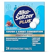 Alka-seltzer Plus PowerFast Fizz, Cough & Chest Congestion Medicine, Cool Blueberry Pomegranate E...