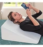 AllSett Health Bed Wedge Pillow - 10 Inch Wedge Pillow for Sleeping with Memory Foam Top, Lower B...