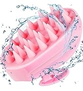 Scalp Massager, Shampoo Brush Hair Scrub Brush for Wet and Dry Hair, Soft Silicone Bristles Head ...