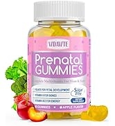 VIDAVITE Sugar-free Vegan Prenatal Gummies — 1500mg Blend, 30+ Nutrients (Choline, Folate, Iron, ...