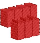 GREEN LIFESTYLE 150 Pack 12x14, Red Shop Towels 100% Cotton, Super Absorbent and Durable for Car,...