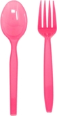 Hot Pink Spoon and Fork Set (50 Each)