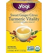 Yogi Tea - Sweet Ginger Citrus Turmeric Vitality (6 Pack) - Supports Overall Health - 96 Tea Bags