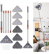 98 Inch Wall Cleaner with Long Handle, Wall Mop 360° Rotatable Extension Pole Ceiling Dust Mop Ba...