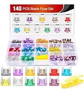 Nilight - 50014R 140pcs Low Profile Mini Blade Fuse Assortment, 2A 3A 5A 7.5A 10A 15A 20A 25A 30A...