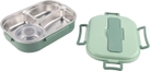 Four-compartment lunch box with soup bowl: green