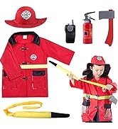 iPlay, iLearn Kids Firefighter Costume, Toddler Fireman Dress up, Fire Pretend Chief Outfit, Hall...