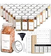 Laramaid 4oz 24Pack Spice Jars with 455 White Vinyl Spice Labels, Shaker Lids Dispenser with Airt...