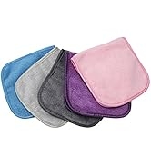 S&T INC. Always Off Reusable Makeup Remover Cloths 6” x 12” Assorted Colors , Solid, 5 Count