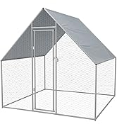 GOLINPEILO Large Metal Chicken Coop Run Walk-in Poultry Cage Chicken Run House with Waterproof Co...