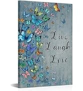 Conipit Vintage Butterfly Canvas Wall Art Colorful Butterfly on Teal Background Paintings Art Pri...