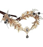 MOSTORY Celtic Fairy Elf Headband - Renaissance Golden Leaves Crown for Men Women Halloween Cospl...