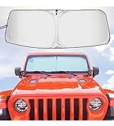 XHRING Windshield Sun Shade Custom Fit for Jeep Wrangler JL JK Gladiator Rubicon Sahara 4XE JKU S...