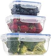 Superio Sealed Plastic Food Storage Container - Airtight, Leakproof Meal Prep Containers with Eas...