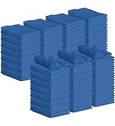 GREEN LIFESTYLE 150 Pack 12x14, Blue Shop Towels 100% Cotton, Super Absorbent and Durable for Car...