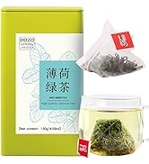 DOZO Spearmint Leaf /Mint Green Tea 130g (40bags) 4.58OZ Refreshing Green Tea for Digestion Relie...