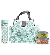 Fit + Fresh Westport Insulated Lunch Bag, Cooler bag, Lunch Bag for Women with 2 Food Containers ...