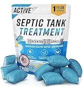 Septic Tank System Treatment Pods - 12 Dissolving Packets | Enzyme-Producing Live Bacteria Soluti...