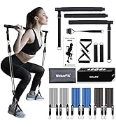 Pilates Bar Kit with Resistance Bands, WeluvFit Fitness Equipment for Women & Men, Gym Home Worko...