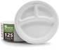 9" Three Compartment Plate (White)