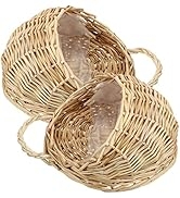 Cabilock Indoor Plants 2pcs Hanging Planter Wall Fence Rattan Basket Wicker Flower Basket Flower ...