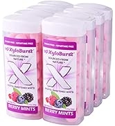 XyloBurst Sugar-Free Xylitol Mint Candy Jars, 60 Pieces Per Jar - Pack of 8 (Berry)