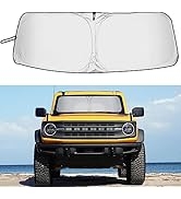 XHRING Windshield Sun Shade for Ford Bronco 4 Door & 2 Door 2021 2022 2023 2024 (Not for Bronco S...