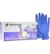 Dealmed Medical Exam Gloves – 200 Count Small Nitrile Gloves, Disposable Gloves, Non-Irritating L...