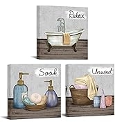 Conipit Bathroom Pictures for Wall Relax Soak Unwind Wall Art Bathroom Canvas Soap Spa Bathtub Pa...