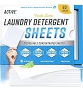 Laundry Detergent Sheets Eco Washing Strips - 80 Loads, Liquidless Fresh Scented Clothes Washer S...