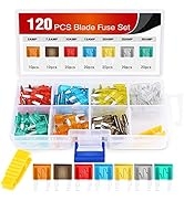 Nilight 120Pcs Blade Fuses Assortment 5, 7.5, 10, 15, 20, 25, 30 AMP Regular Mini ATM/APM Blade F...