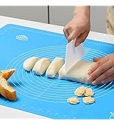 PARACITY Silicone Baking Mat, Pastry Mat with Measurements and Dough Scraper, Non-slip Non Stick ...