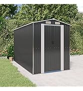 GOLINPEILO Outdoor Garden Shed with Sliding Doors and Vents Galvanized Steel Outdoor Tool Shed Po...