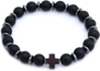 Stretch Bracelet: Onyx Cross (lava)