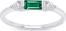 White Gold Over : Simulated Emerald