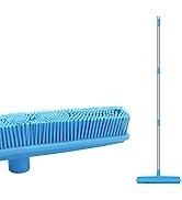 LandHope Carpet Rake Thicken Long Handle Pet Dog Hair Rubber Broom Squeegee Fur Remover Broom Car...