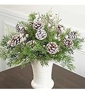 Factory Direct Craft Artificial ICY Winter Berry, Juniper, and Pinecone Woodland Display for Chri...