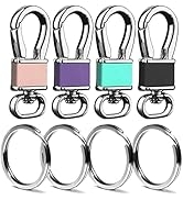 FEYOUN 4 Pack Metal Carabiner Keychain Key Clip Hook, 4 Key Rings Car Key Chain Clips Ring Holder...